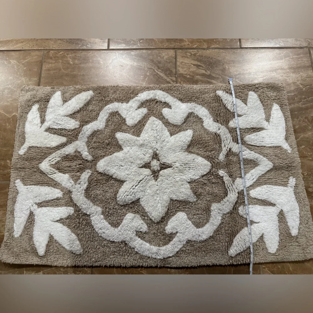 White and Beige Rug